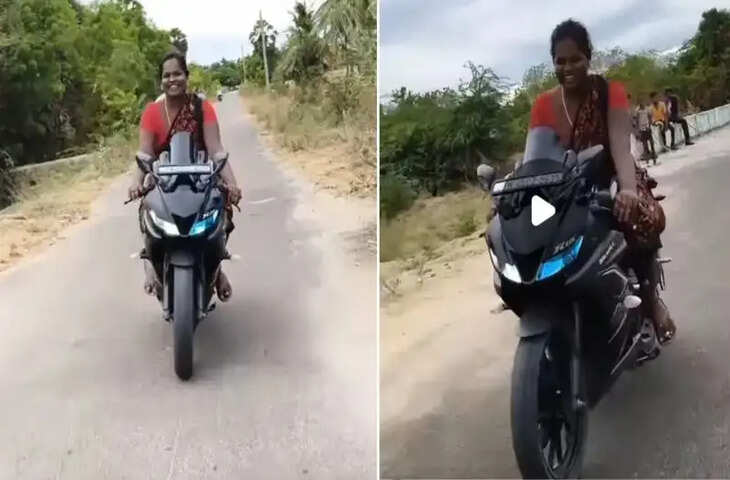 साड़ी पहनकर महिला ने सड़क पर दौड़ाई सुपर बाइक, देखकर दिल हार बैठे सोशल मीडिया यूजर्स