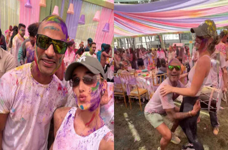 VIDEO: पहली होली पर रोमांटिक हुए शिखर धवन, दुल्हनिया को गोद में उठाकर ढोल की धुन पर जमकर किया डांस