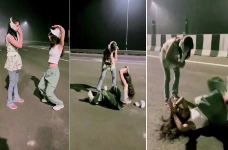 लखनऊ-कानपुर हाईवे पर नागिन बनीं पापा की परियां, वायरल वीडियो देख यूजर्स बोले&nbsp; - 'लगता है नागमणि लेकर ही मानेगी'