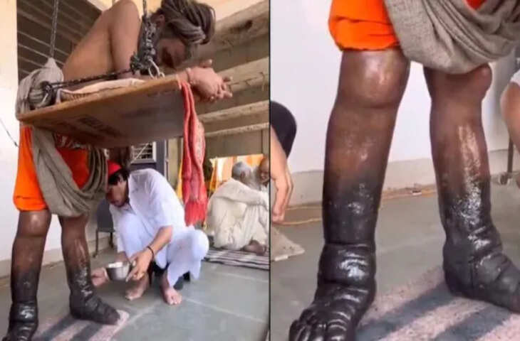 12 साल से खड़े रहने का दावा करने वाले साधु का वीडियो वायरल, भक्ति को लेकर चर्चा तेज