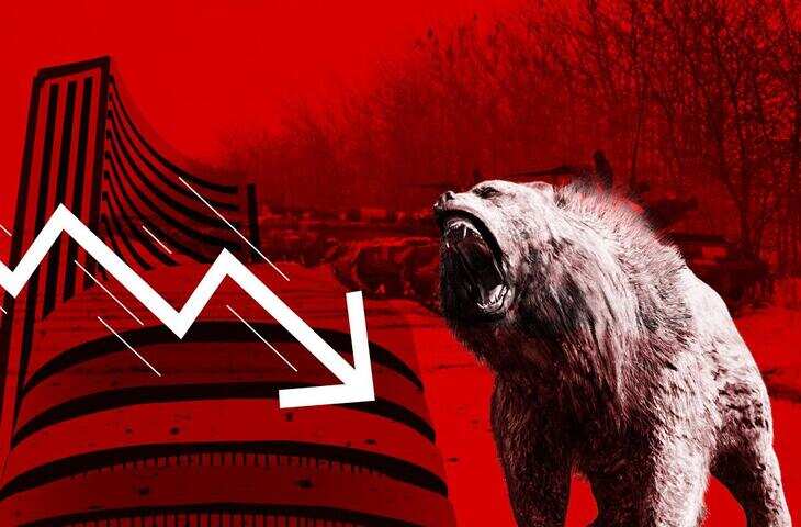 शेयर बाजार में हाहाकार: सेंसेक्स 1100 अंक लुढ़का Nifty भी 300 अंक गिरकर&nbsp;25,400 पर,&nbsp;IT सेक्टर में भूचाल&nbsp;