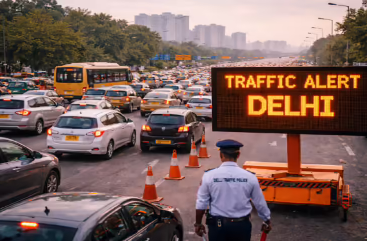 दिल्ली ट्रैफिक अलर्ट: AI समिट के कारण रूट डायवर्जन, इन इलाकों से बचें वरना फंस सकते हैं जाम में