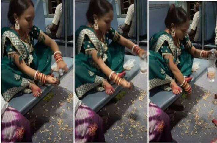 कूड़ेदान पास में था, फिर भी ट्रेन के फर्श पर फेंकती रही कचरा,&nbsp;VIDEO देख भड़के लोग