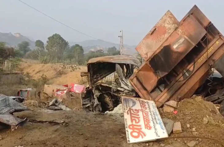 अजमेर&ndash;नागौर हाईवे पर भीषण सड़क हादसा, पिकअप और ट्रेलर की आमने-सामने टक्कर में दो की मौत