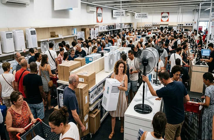भीषण गर्मी ने फ़्रांस के लोगों का हाल किया बेहाल!&nbsp;AC और पंखों के लिए मची भारी भगदड़, VIDEO हुआ वायरल