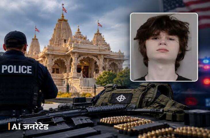 अमेरिका में नवरात्रि पर हिंदू मंदिर में नरसंहार की साजिश नाकाम, वीडियो में जाने राइफल और 300 गोलियों के साथ 19 साल का युवक गिरफ्तार