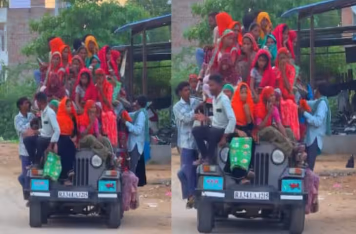 ना बड़ी SUV, ना लग्जरी कार, छोटी सी जीप में ऊपर से नीचे तक लोग सवार, वीडियो देख पकड़ लेंगे माथा