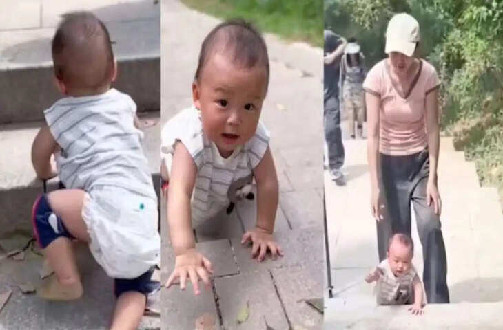 9 महीने के बच्चे ने चढ़ीं पहाड़ की सीढ़ियां, तेजी और एनर्जी देख हैरान रह गए लोग; वीडियो वायरल