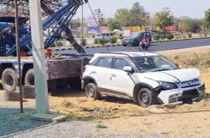 तेज रफ्तार कार होटल में घुसी, CCTV में कैद हुई घटना, चालक फरार