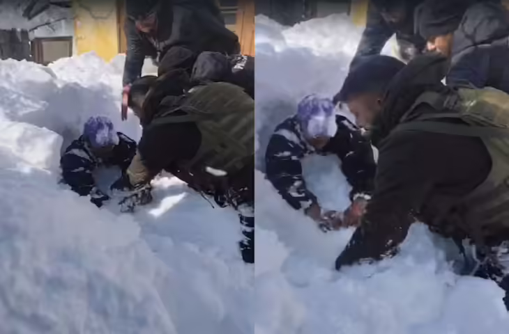 शोपियां में खौफनाक हादसा: छत से गिरी बर्फ में जिंदा दफन हो गया शख्स, वीडियो में देखे कैसे किया रेस्क्यू&nbsp;