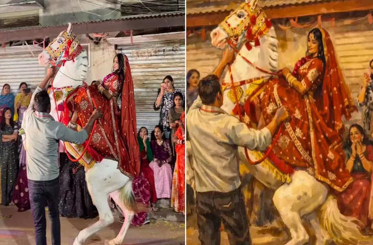 दूल्हा नहीं लहराते हुए घोड़े पर सवार होकर पहुंची दुल्हन, वीडियो में धाकड़ एंट्री देख आप भी रह जाएंगे दंग&nbsp;
