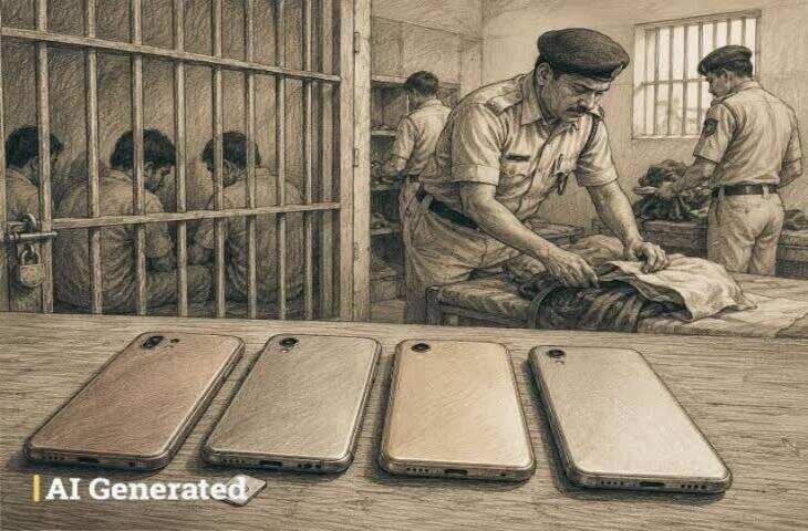 जयपुर सेंट्रल जेल में तलाशी के दौरान 4 बंदियों से मोबाइल बरामद, वीडियो में जाने पुलिस ने दर्ज किया केस