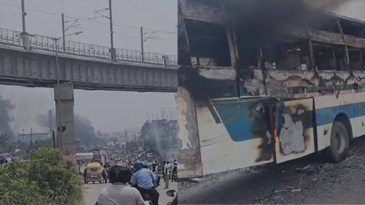 पटना में एक्सीडेंट के बाद मचा हंगामा! बस समेत 5 वाहन फूंके, भीड़ ने पुलिस पर भी किया पथराव