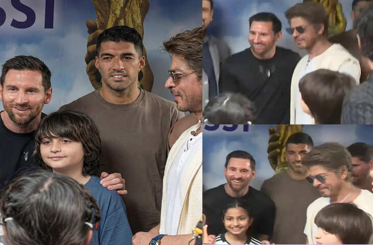SRK Meets Messi: शाहरुख खान-अबराम की लियोनेल मेसी संग फोटो वायरल, लोग बोले - 'टू लेजेंड्स इन वन फ्रेम...'