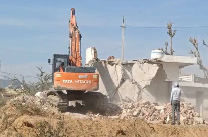अजमेर में प्रशासन की बुलडोजर कार्रवाई, 22 किलोमीटर तक अवैध निर्माण ध्वस्त