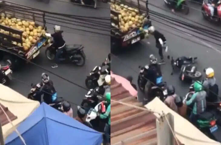 चोरी की कोशिश पड़ी भारी! बीच सड़क पर शख्स के साथ हुआ ऐसा मजेदार तमाशा, VIDEO देख नहीं रुकेगी हंसी