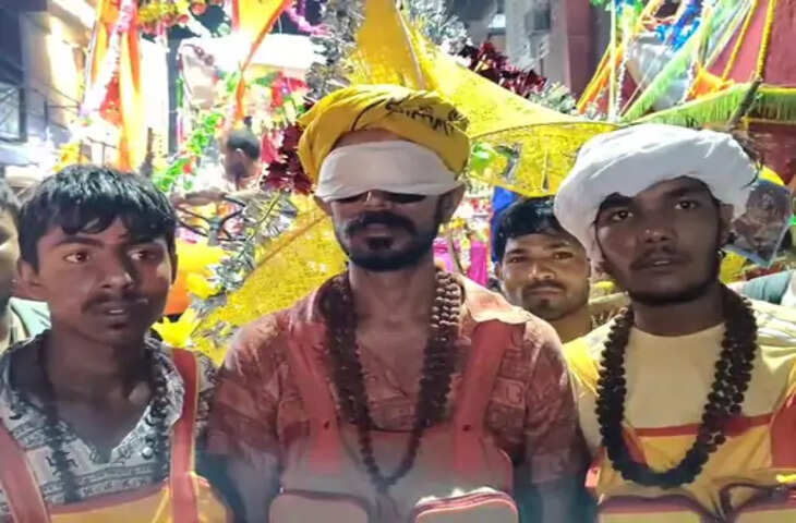 आंखों पर पट्टी बांधकर 180 किलोमीटर की कांवड़ यात्रा, शिवभक्त सुनील भोला ने दिया अनोखा संदेश