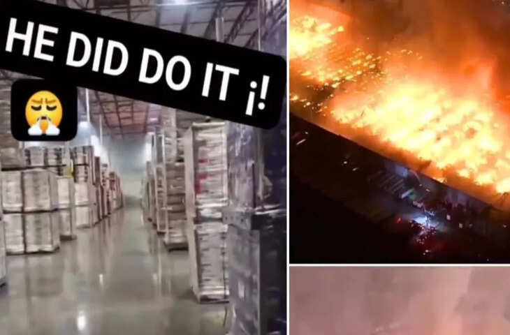 कम सैलरी से नाराज कर्मचारी ने गोदाम में लगाई आग? वायरल वीडियो पर मचा हड़कंप