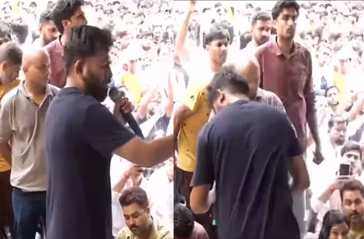 भूख हड़ताल के बीच अभिजीत दीपके पर स्याही फेंकी, जंतर-मंतर पर हाई-वोल्टेज ड्रामा, VIDEO सामने आया