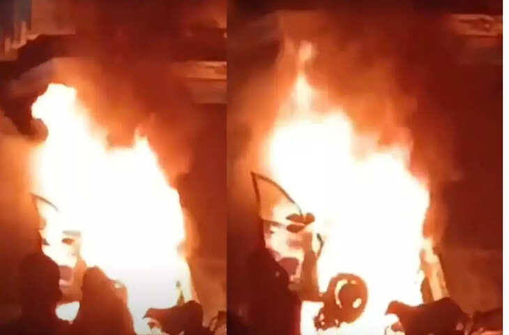 वीडियो में देखें जयपुर के ईदगाह इलाके में बड़ा हादसा, नशे में धुत ड्राइवर की कार खंभे से टकराई, लगी भीषण आग