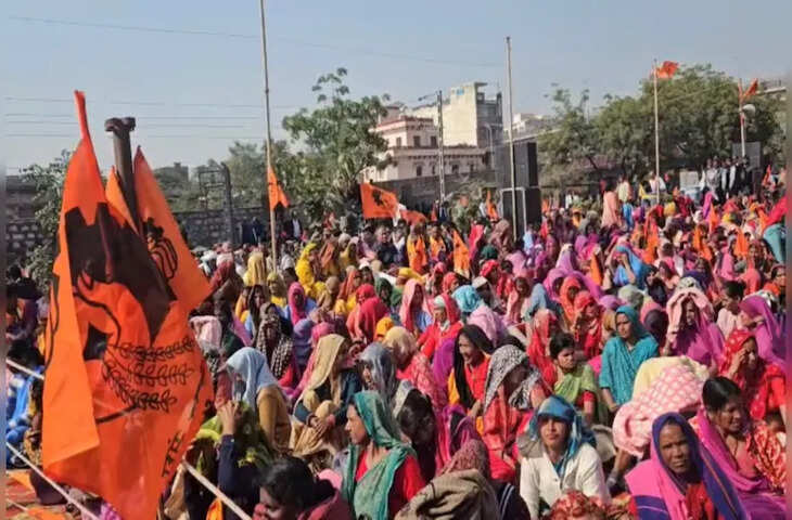 भारतीय मजदूर संघ की हुंकार रैली जयपुर में हजारों श्रमिकों ने उठाई मांगें, 30 से अधिक संगठन जुटे&nbsp;