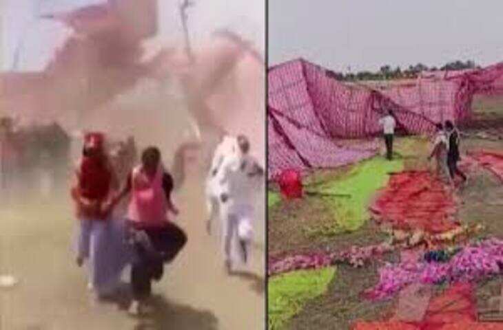 टोंक में सामूहिक विवाह सम्मेलन के दौरान बवंडर का कहर, पंडाल उखड़ा, कई लोग घायल, वीडियो वायरल