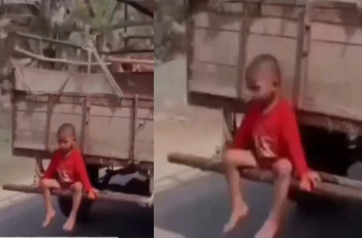 खेत में ट्रैक्टर चलाते समय हुआ चौंकाने वाला हादसा टलते-टलते बचा, मासूम बच्चे की जान खतरे में