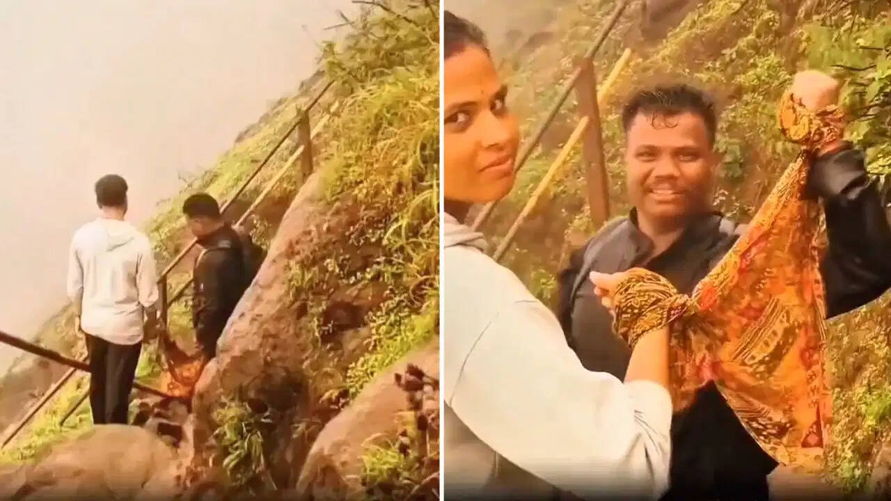 Video: 'जाएंगे तो दोनों साथ में!' ट्रेकिंग पर पति-पत्नी का अनोखा जुगाड़ देख हंस-हंसकर लोटपोट हुए लोग