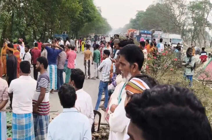 पूर्णिया में 18 वर्षीय युवती का शव मिलने से आक्रोश, हाईवे जाम कर लोगों ने किया प्रदर्शन