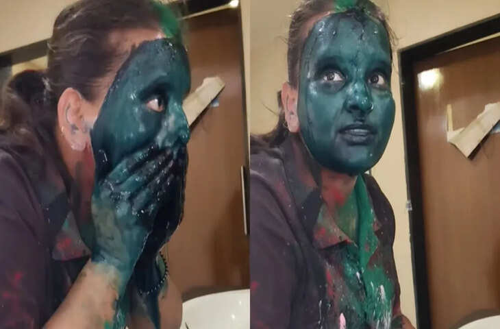 दी पर किसने ये हरा रंग डाला! वायरल वीडियो में लड़की की ऐसी हालत देख नहीं रुकेगी हंसी&nbsp;