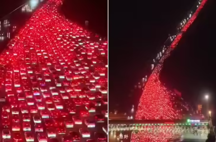 गुड़गांव-दिल्ली का ट्रैफिक भूल जाएंगे, चीन में लगा ऐसा महाभयंकर जाम कि घंटों तक सड़क रही लाल, वीडियो वायरल