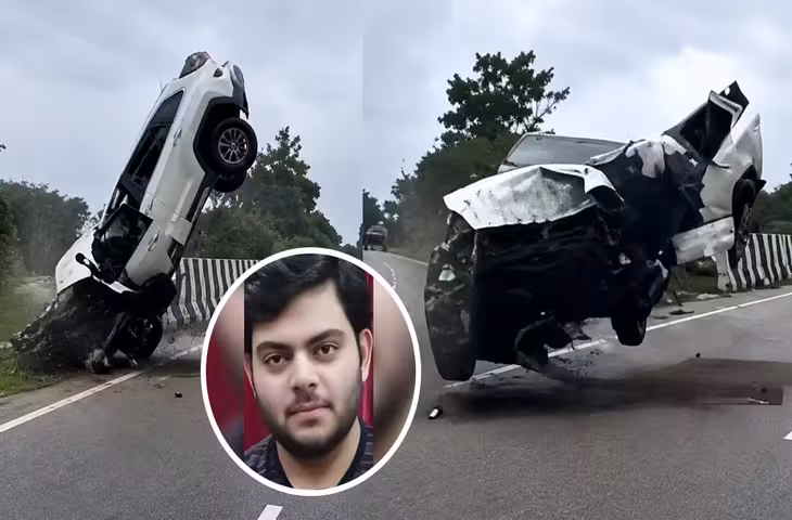 अतीक के बेटे आबान की कार का हुआ भयानक हादसा! डिवाइडर से टकराकर हवा में उछली गाड़ी, सामने आया VIDEO
