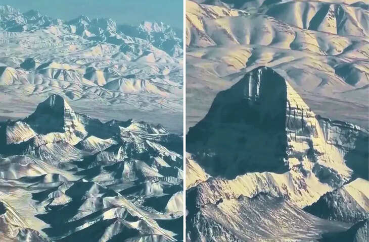 सोशल मीडिया पर वायरल हुआ कैलाश पर्वत का दुर्लभ एरियल व्यू, लोगों में दिखी गहरी श्रद्धा