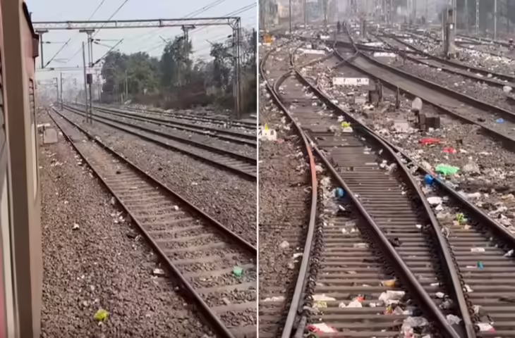 दीन दयाल उपाध्याय के आउटर पर पटरी के ऊपर फैला था कूड़ा, बंदे ने कहा- OBHS स्टाफ वाले ही कचरा फेंकते