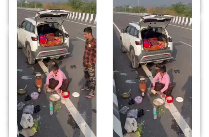 नेशनल हाईवे पर खुली हवा में खाना बनाने का वीडियो हुआ वायरल, सुरक्षा और जिम्मेदारी पर उठे सवाल