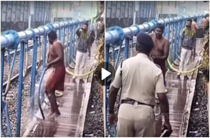 मुंबई के भायखला स्टेशन से शर्मनाक तस्वीर, सो रहे बुजुर्ग को बेल्ट से पीटने का वीडियो देख भड़के लोग