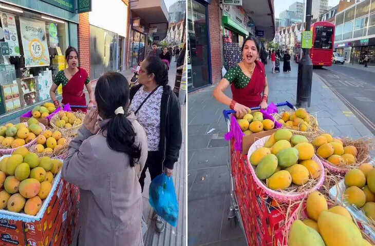 लंदन की सड़कों पर देसी अंदाज़ में आम बेचती भारतीय महिला, वीडियो ने जीता इंटरनेट का दिल