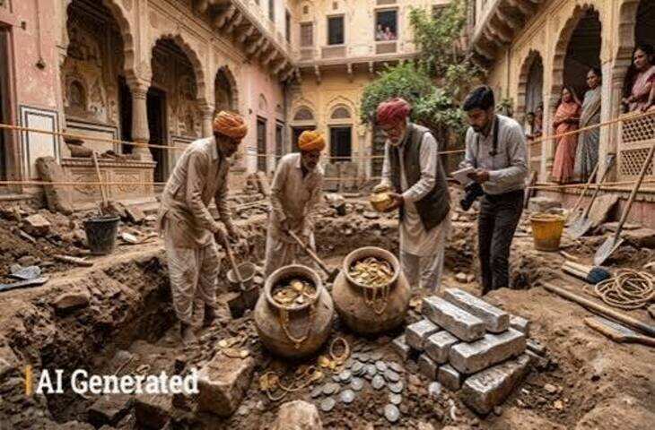 जयपुर की हवेली में खुदाई के दौरान खजाना मिलने का दावा, फुटेज में देंखे ठेकेदार पर सोने-चांदी की संपत्ति गायब करने का आरोप
