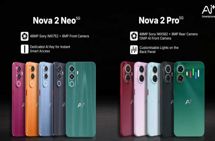 '6000mAh बैटरी, Sony कैमरा और प्रीमियम फीचर्स...' बजट में लॉन्च हुए&nbsp;Ai+ Nova 2 Neo और Pro,जाने कितनी है कीमत ?