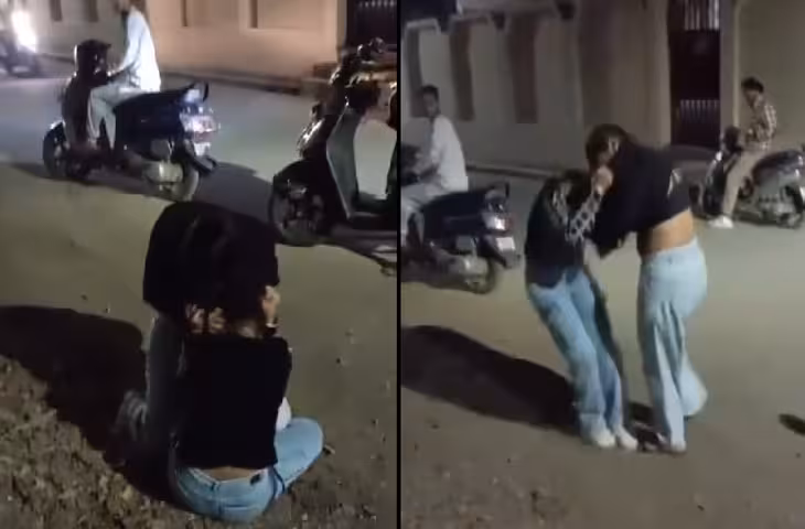 विदेशी लड़की के पास खड़े होकर घूर रहे थे लड़के, फिर कैमरे में कैद हुआ पूरा मामला