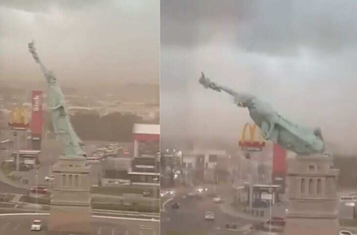 ब्राज़ील में तेज़ हवाओं का तांडव, गुआइबा में तिनके की तरह ढह गई&nbsp;स्टैच्यू ऑफ़ लिबर्टी की प्रतिकृति, देखे वीडियो&nbsp;