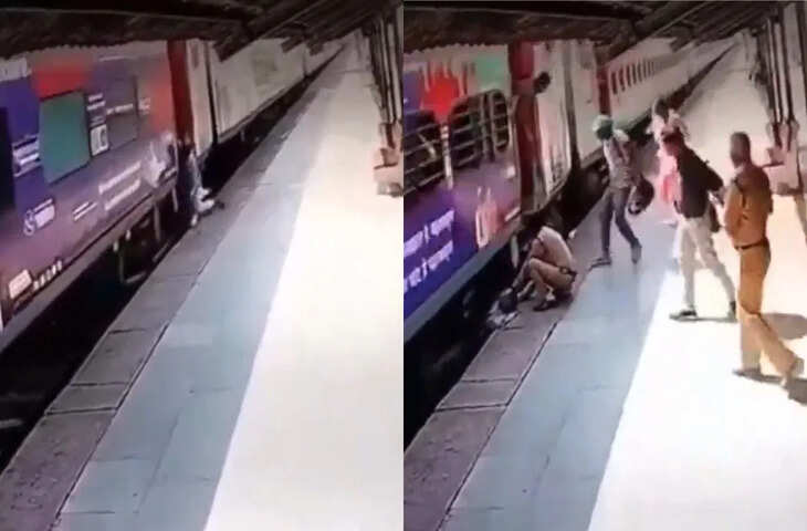 चलती ट्रेन पर चढ़ने की कोशिश पड़ी भारी, वायरल वीडियो ने दी चेतावनी