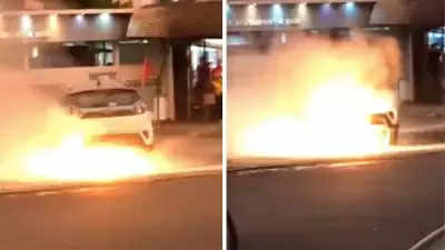 Mumbai टाटा नेक्सन ईवी में लगी आग,