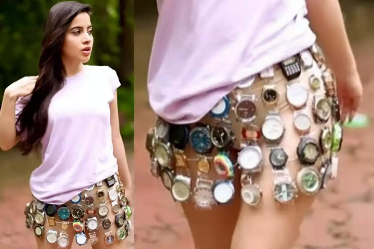 देखिये Urfi Javed  के अकल्पनीय जलवे, कलाई घड़ियों से बनी पारदर्शी स्कर्ट पहनती है - देखें वायरल वीडियो