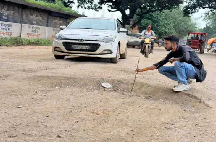 कटनी का जुहला-शहडोल बाईपास बना हादसों का खतरा: एक फीट से ज्यादा गहरे गड्ढे, वाहन चालक परेशान