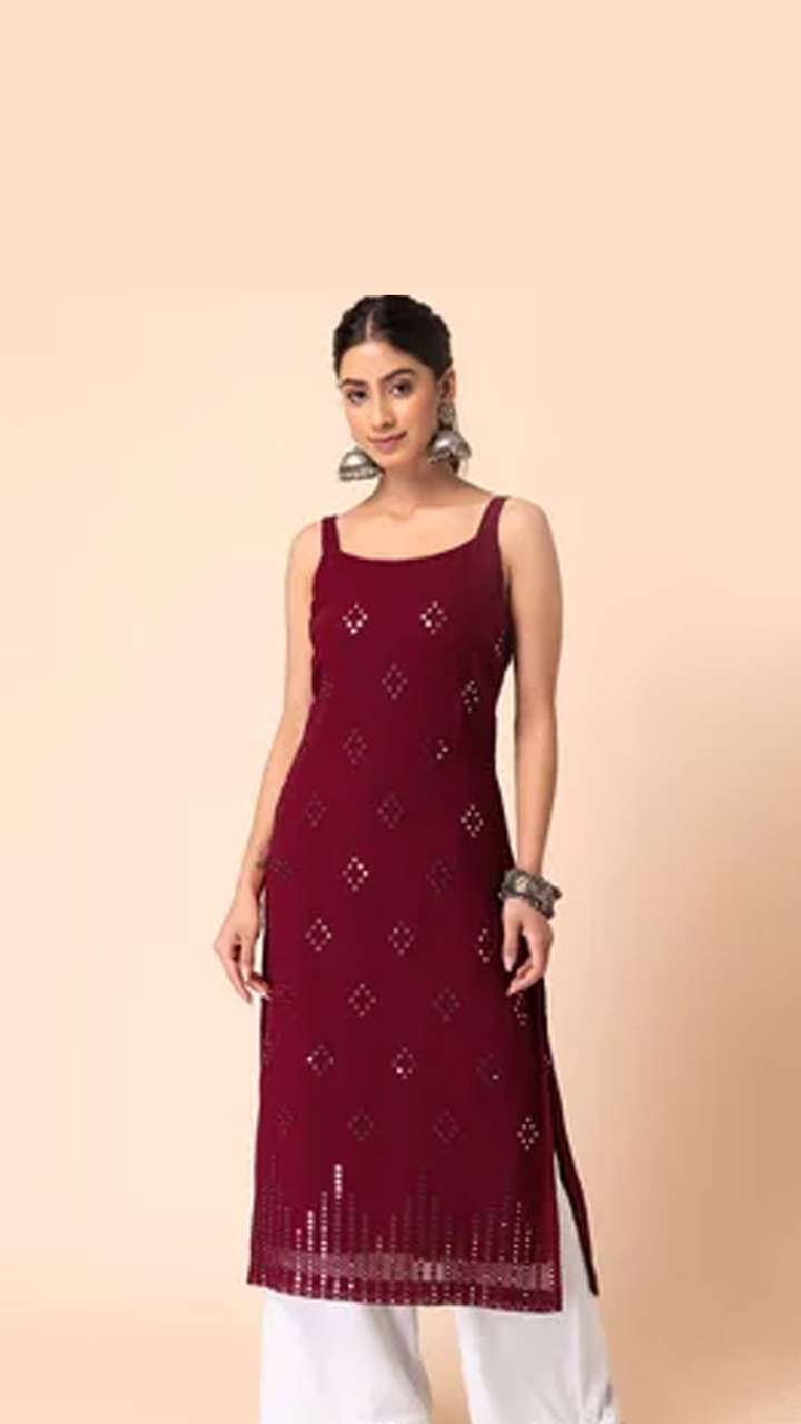 Silai Women's Designer Kurti (XXL Size) (Peach) : Amazon.in: कपड़े और  एक्सेसरीज़