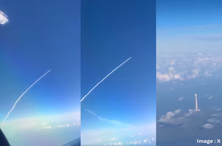 फ्लाइट में बैठा यात्री देखता है चांद पर उड़ता रॉकेट, कैमरे में कैद नजारा देखकर आप भी रह जाएंगे दंग&nbsp;