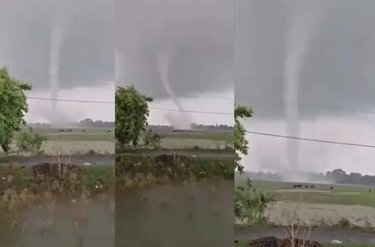 प्रकृति का अनोखा करिश्मा... पानी का बवंडर देख हैरान रह गए लोग, VIDEO वायरल