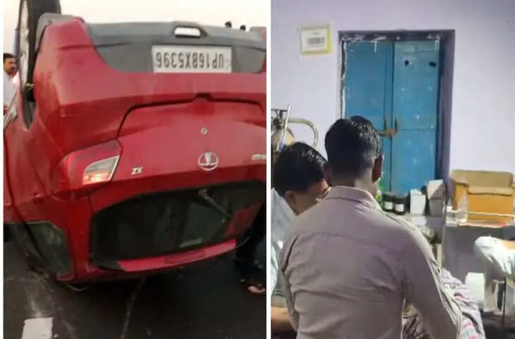 अलवर के बड़ौदामेव में एक्सप्रेसवे पर तेज रफ्तार ट्रक ने कार को टक्कर मारी, सड़क हादसा