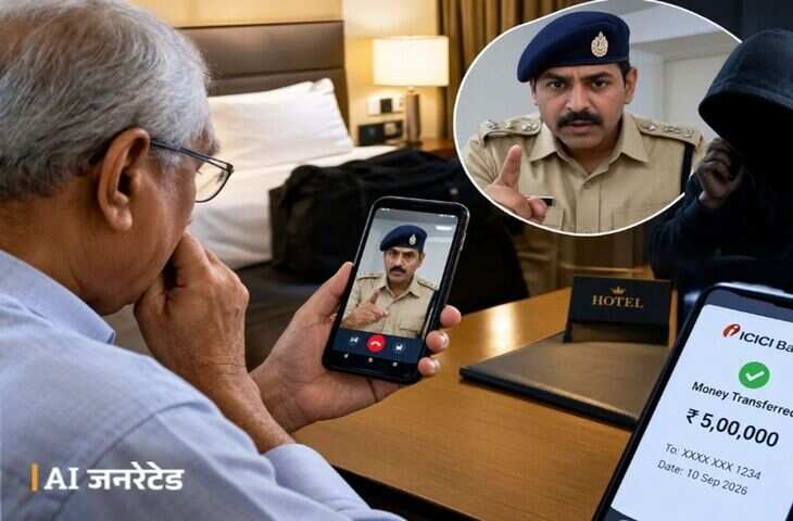 जयपुर में साइबर ठगी: पुलिसकर्मी बनकर बुजुर्ग को धमकाया, वीडियो में जाने खाते से 5 लाख रुपए ट्रांसफर करवाए
